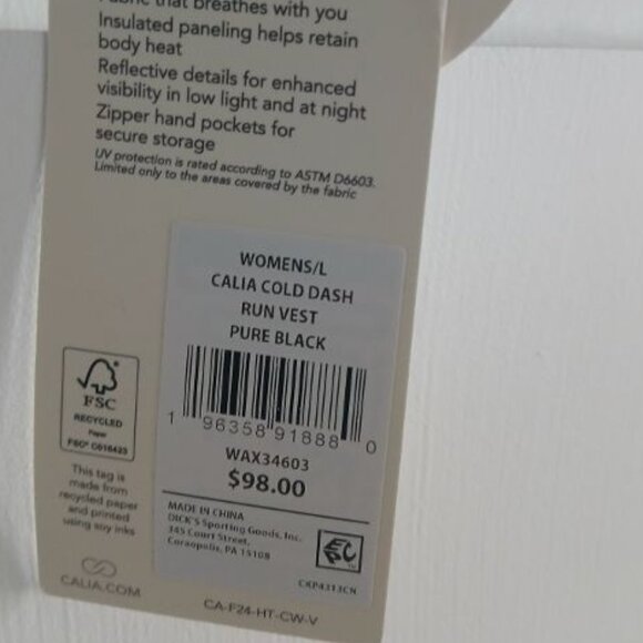 Calia Black vest size large - Picture 3 of 5